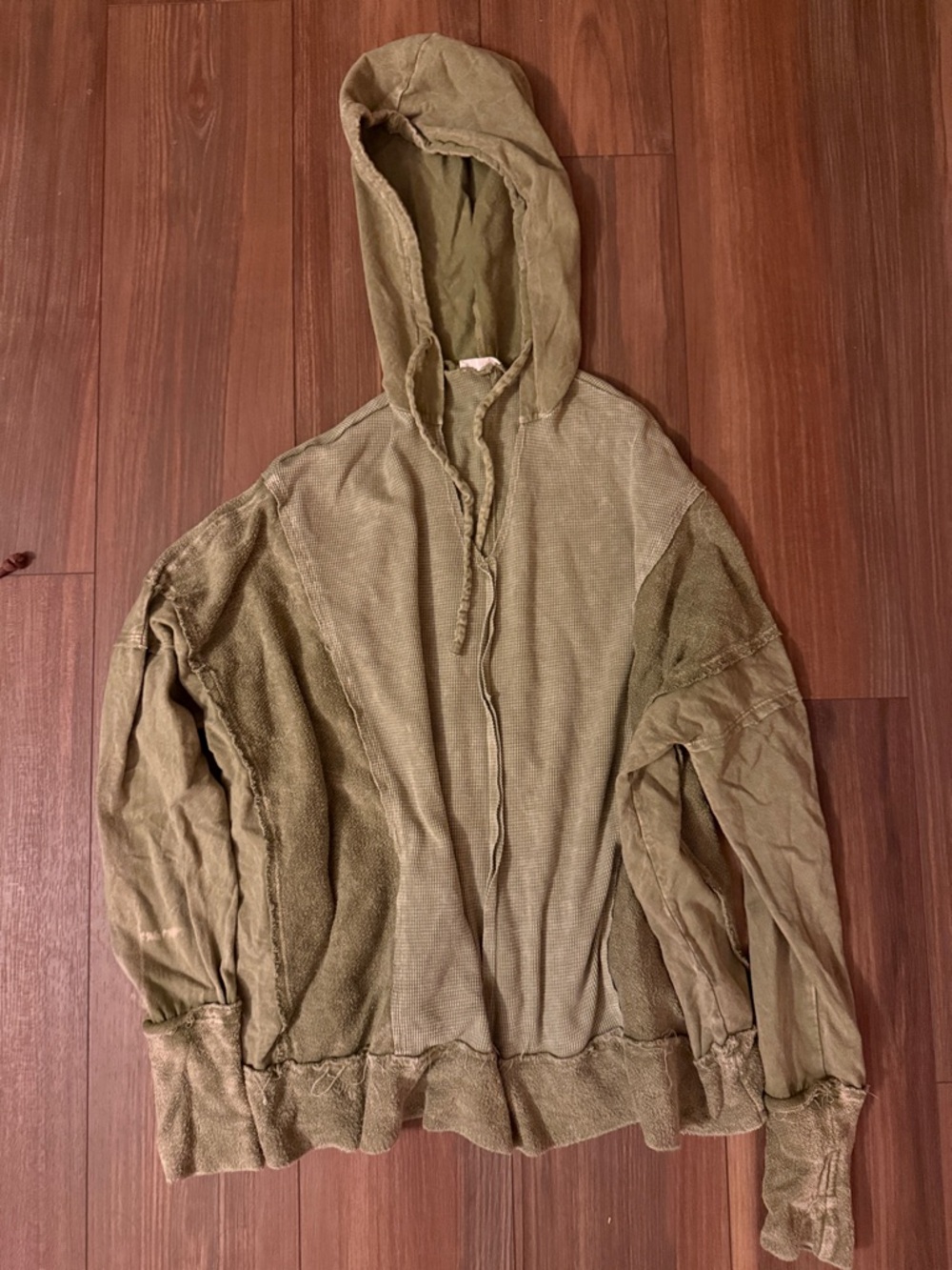 Olive Green Lightweight Hooded Sweatshirt